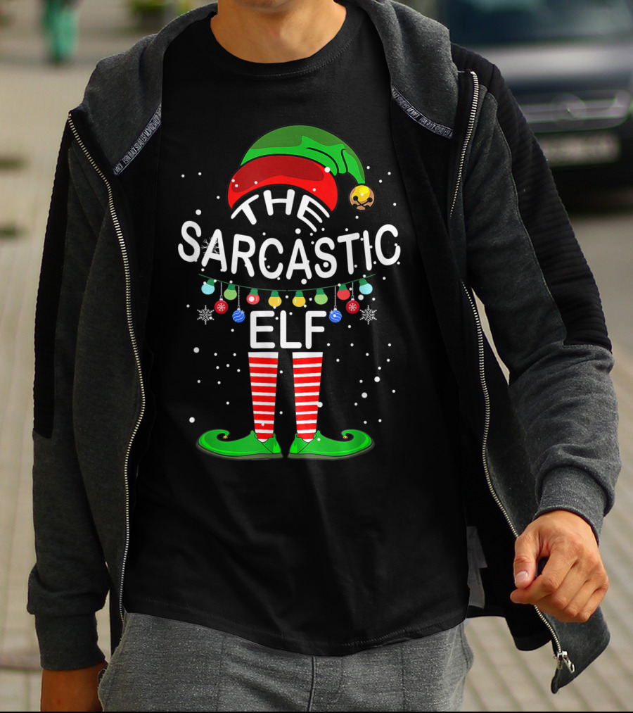 The Sarcastic Elf Christmas Matching Group Family Holiday T-Shirt