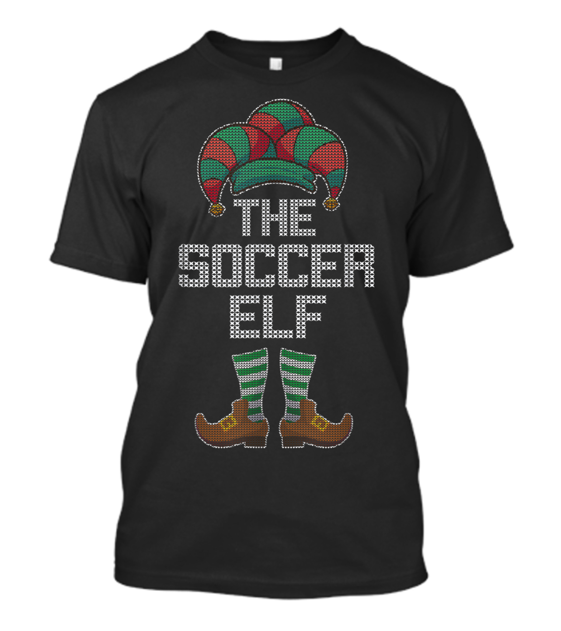 The Soccer Elf Christmas Hat And Shoes T-Shirt
