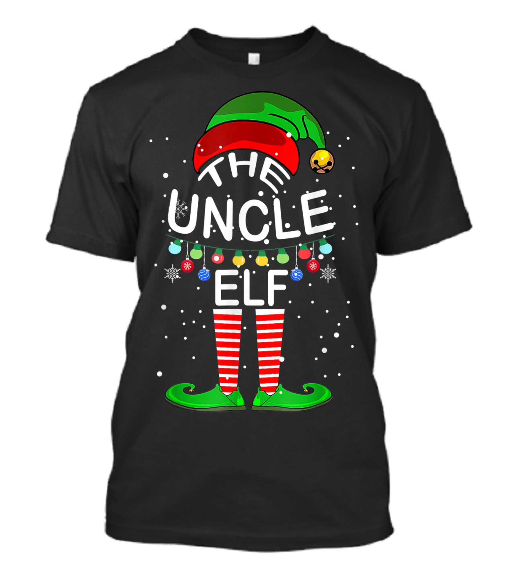 The Uncle Elf Christmas Family Matching Group Holiday Lights T-Shirt