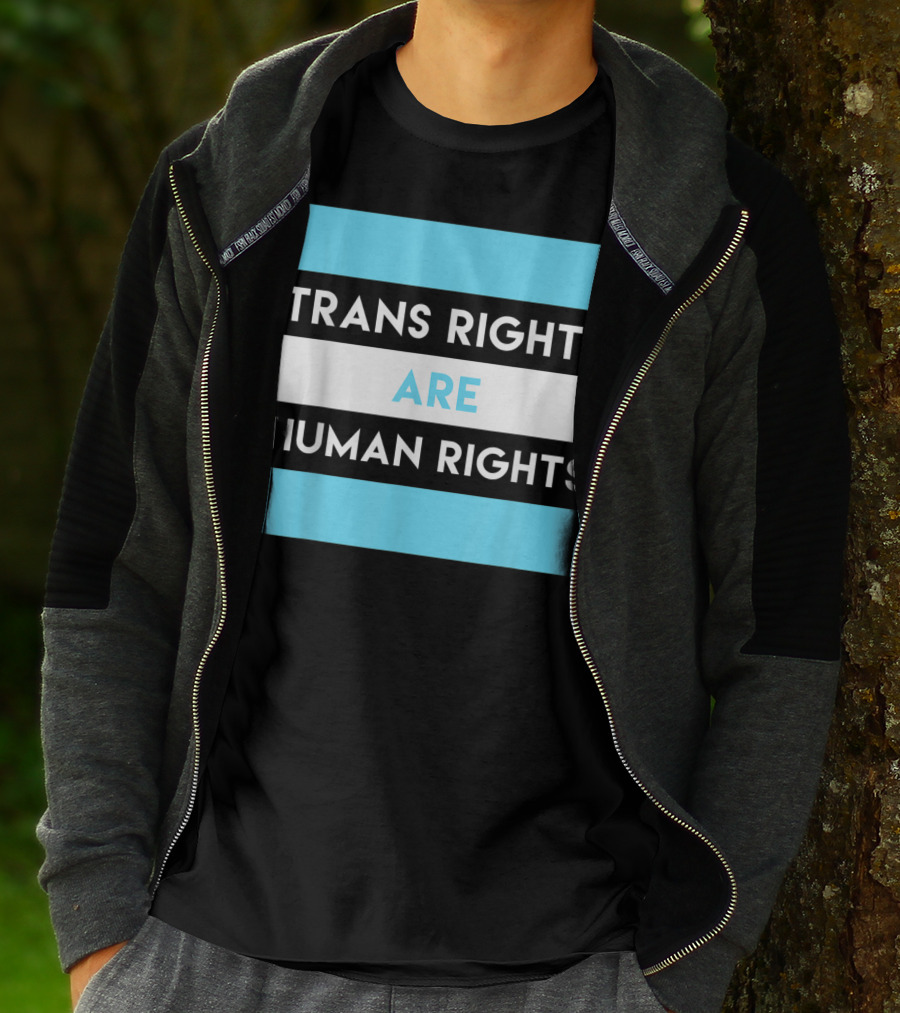 Trans Rights Are Human Rights Transgender Flag Colors T-Shirt