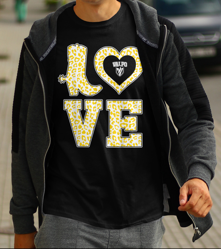 Valparaiso Crusaders Valpo Leopard Love Boot T-Shirt