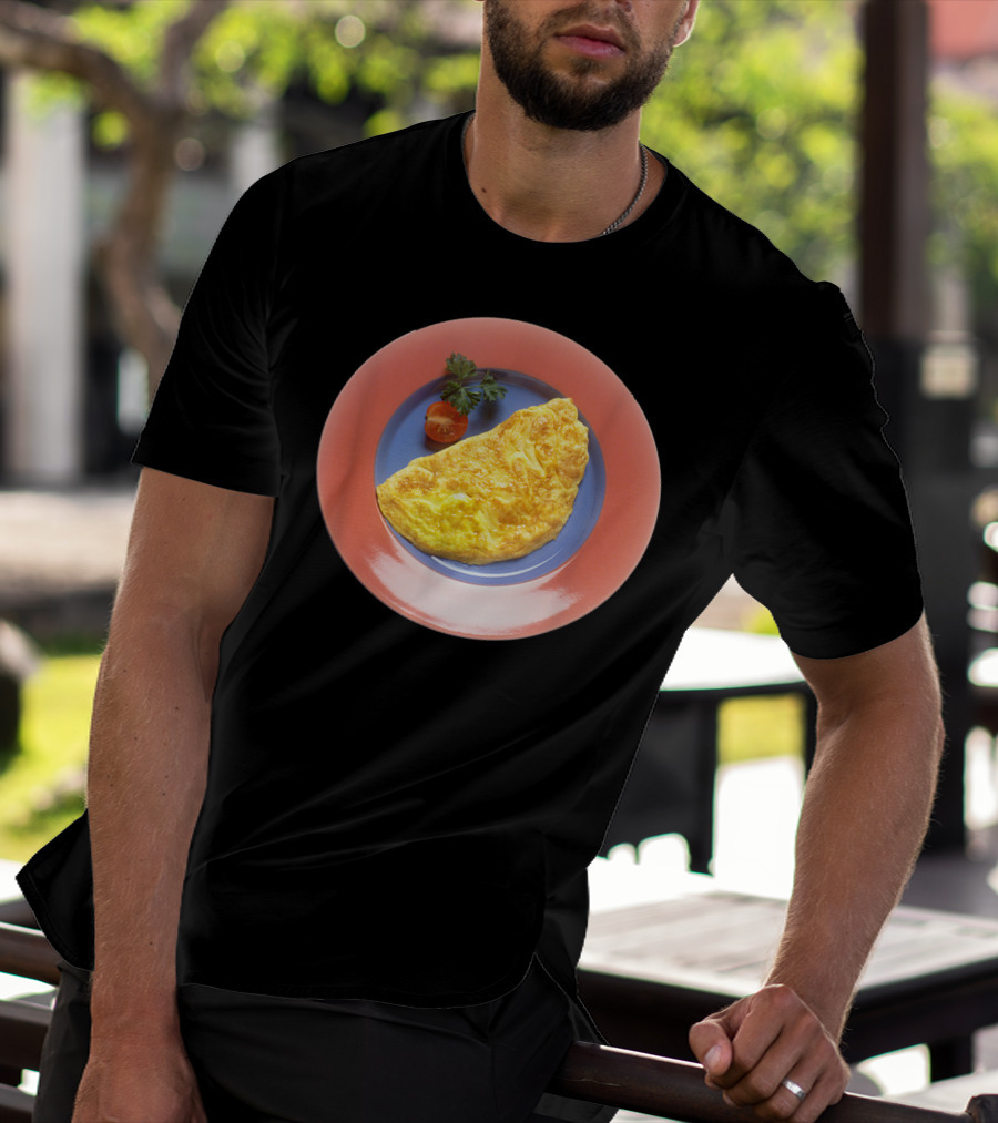 Egg Omelette On Colorful Plate T-Shirt