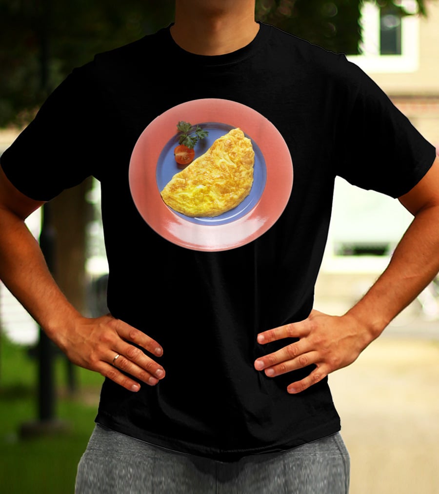 Egg Omelette On Colorful Plate T-Shirt