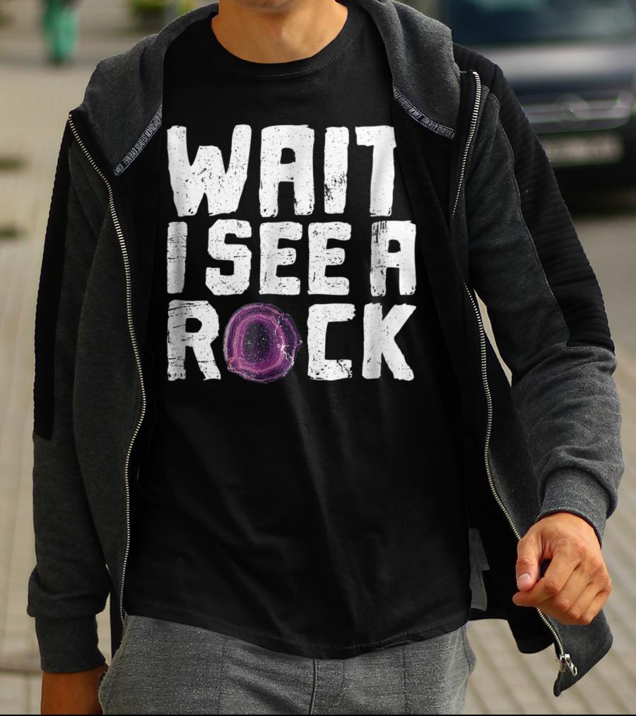 Wait I See A Rock Funny Geologist Rock Hounding Geode T-Shirt