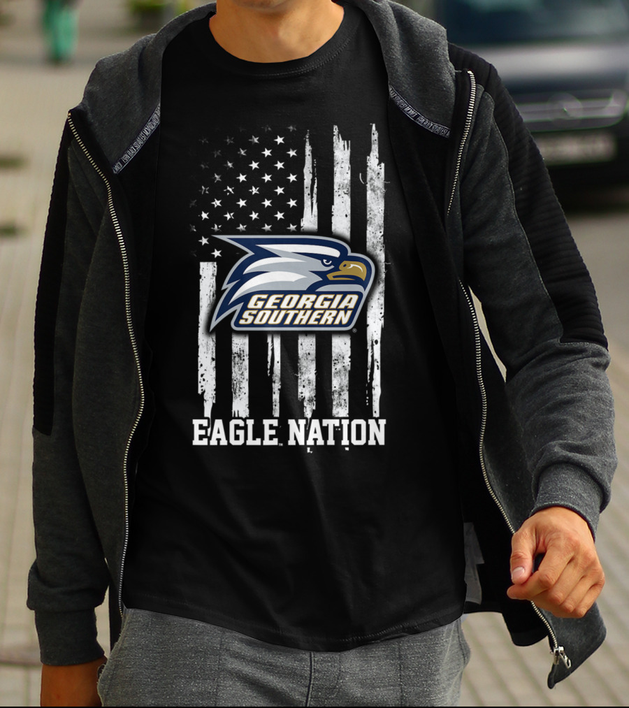 Georgia Southern Eagle Nation Flag T-Shirt