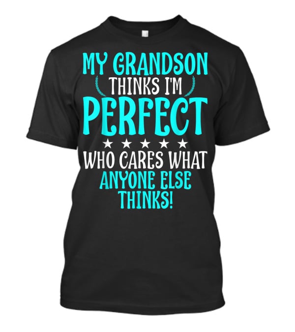 My Grandson Thinks I'm Perfect Who Cares What Anyone Else Thinks T-Shirt