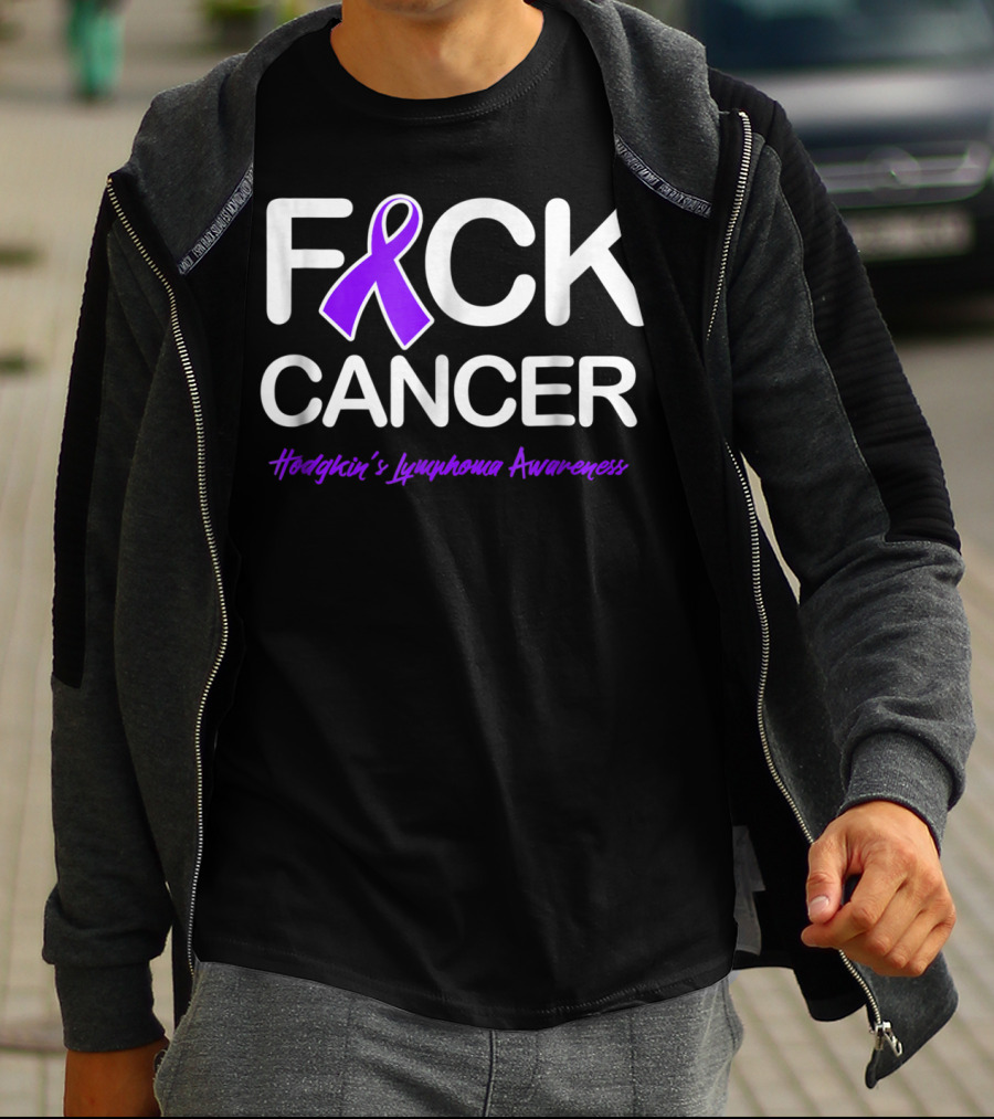 Fck Cancer Hodgkin's Lymphoma Awareness Purple T-Shirt