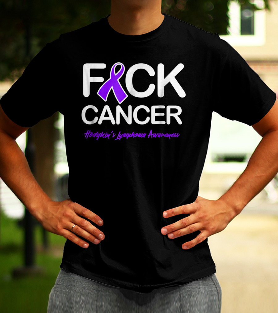 Fck Cancer Hodgkin's Lymphoma Awareness Purple T-Shirt
