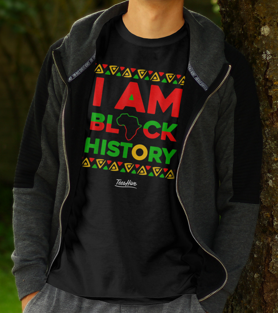 I Am Black History African American Black Pride Africa Map TeesHive T-Shirt