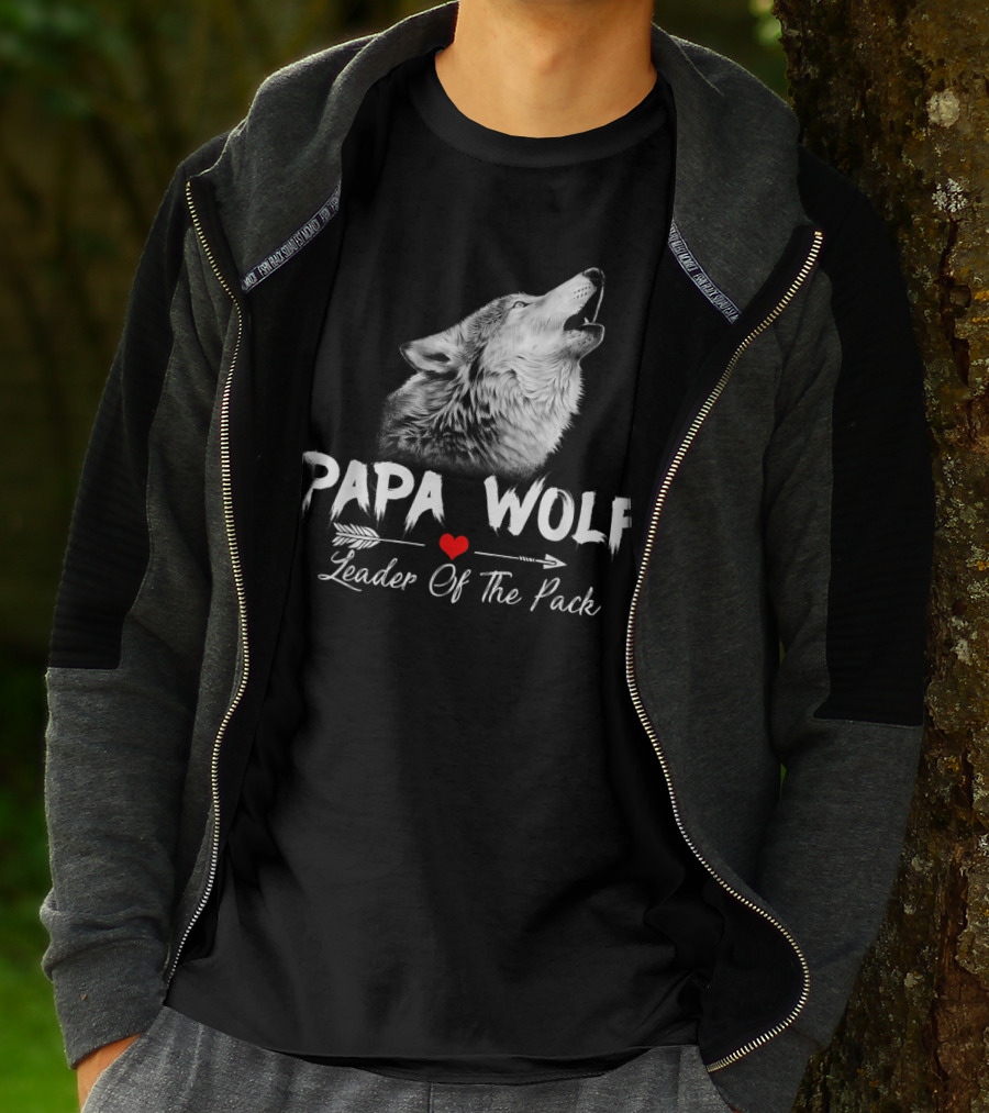 Papa Wolf Leader Of The Pack T-Shirt