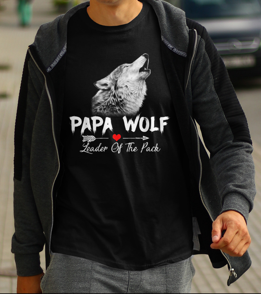 Papa Wolf Leader Of The Pack T-Shirt
