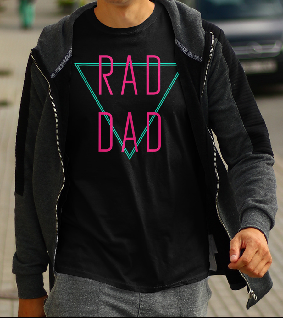 Rad Dad Retro Neon Triangle T-Shirt