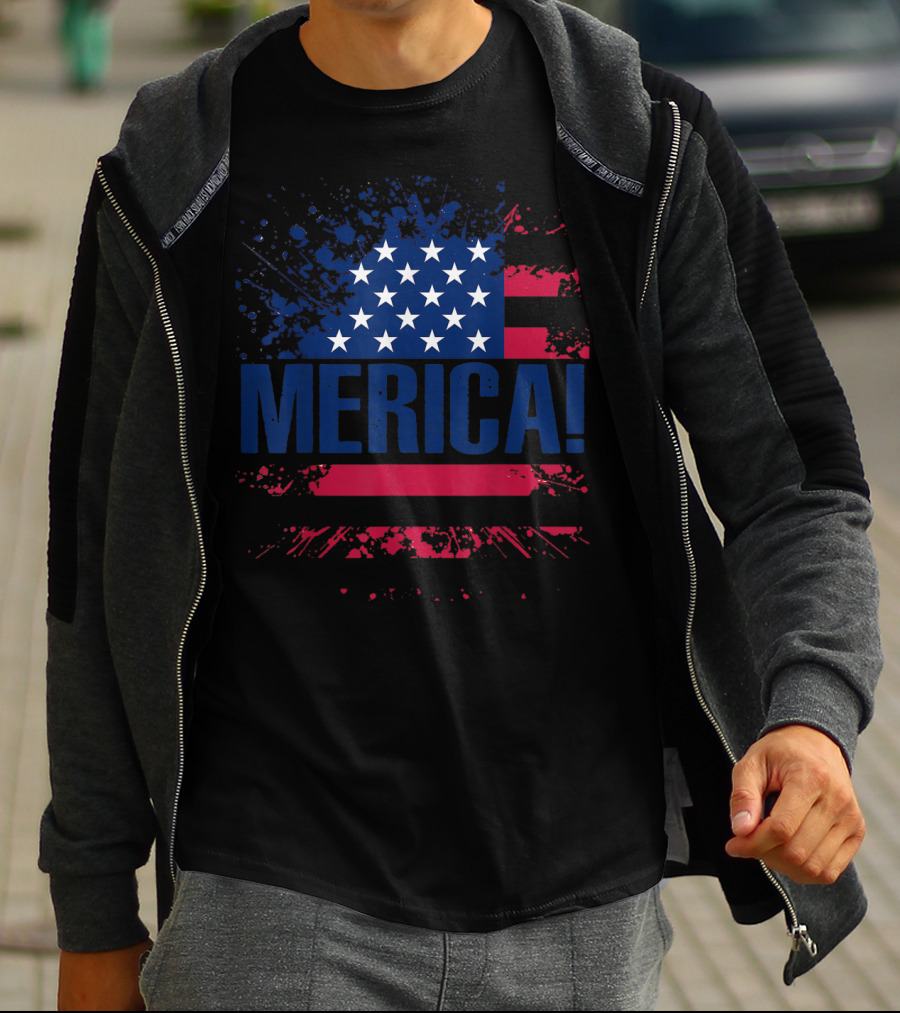 Merica USA Vintage Flag Stars And Stripes Merica T-Shirt