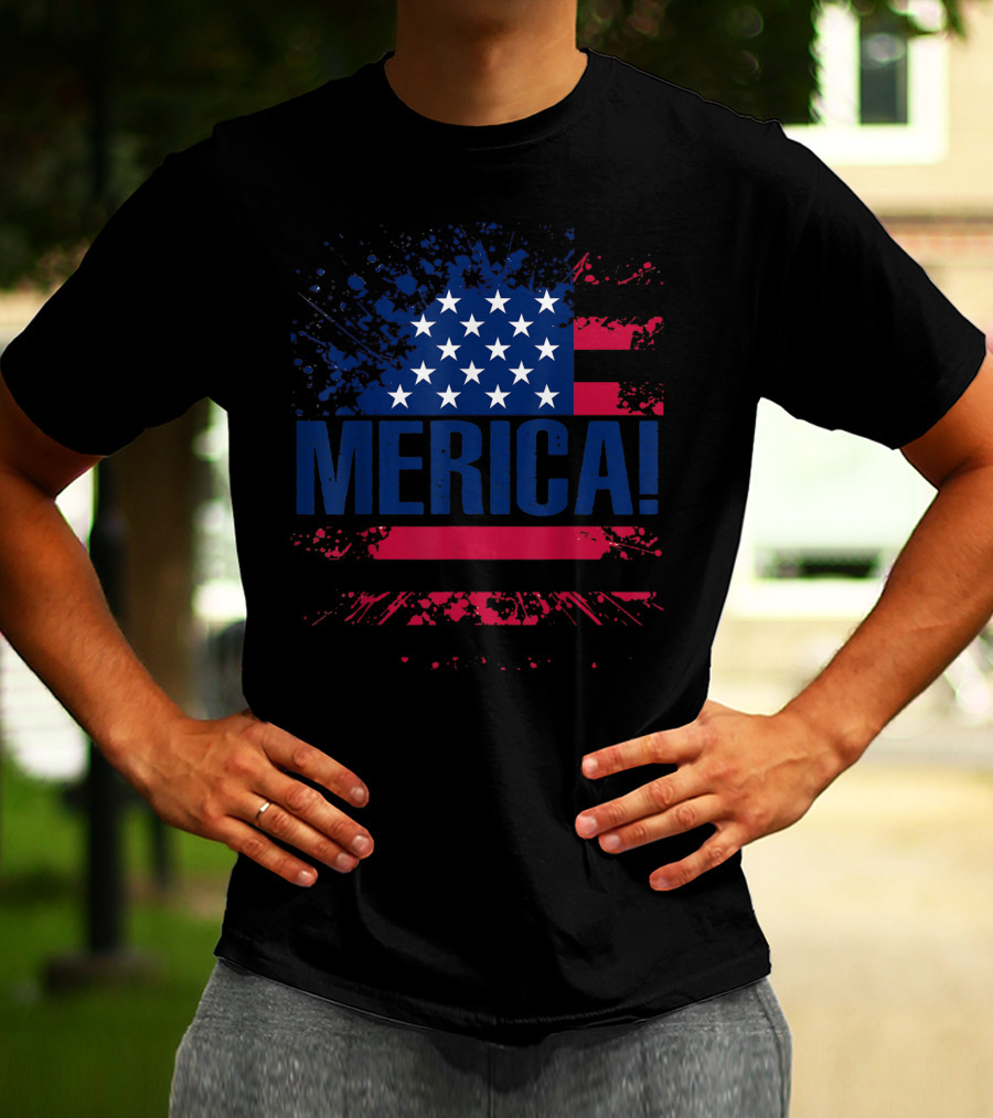 Merica USA Vintage Flag Stars And Stripes Merica T-Shirt