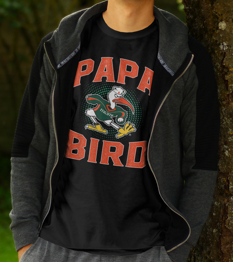 Papa Bird Miami Hurricanes Mascot T-Shirt