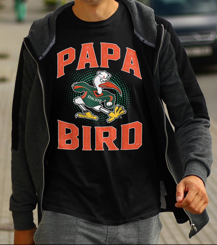 Papa Bird Miami Hurricanes Mascot T-Shirt