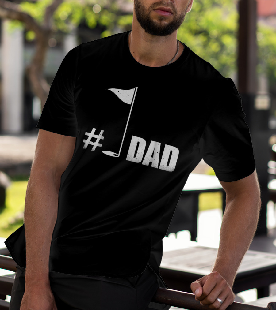 1 Dad Best Dad Father's Day Golf Flag T-Shirt