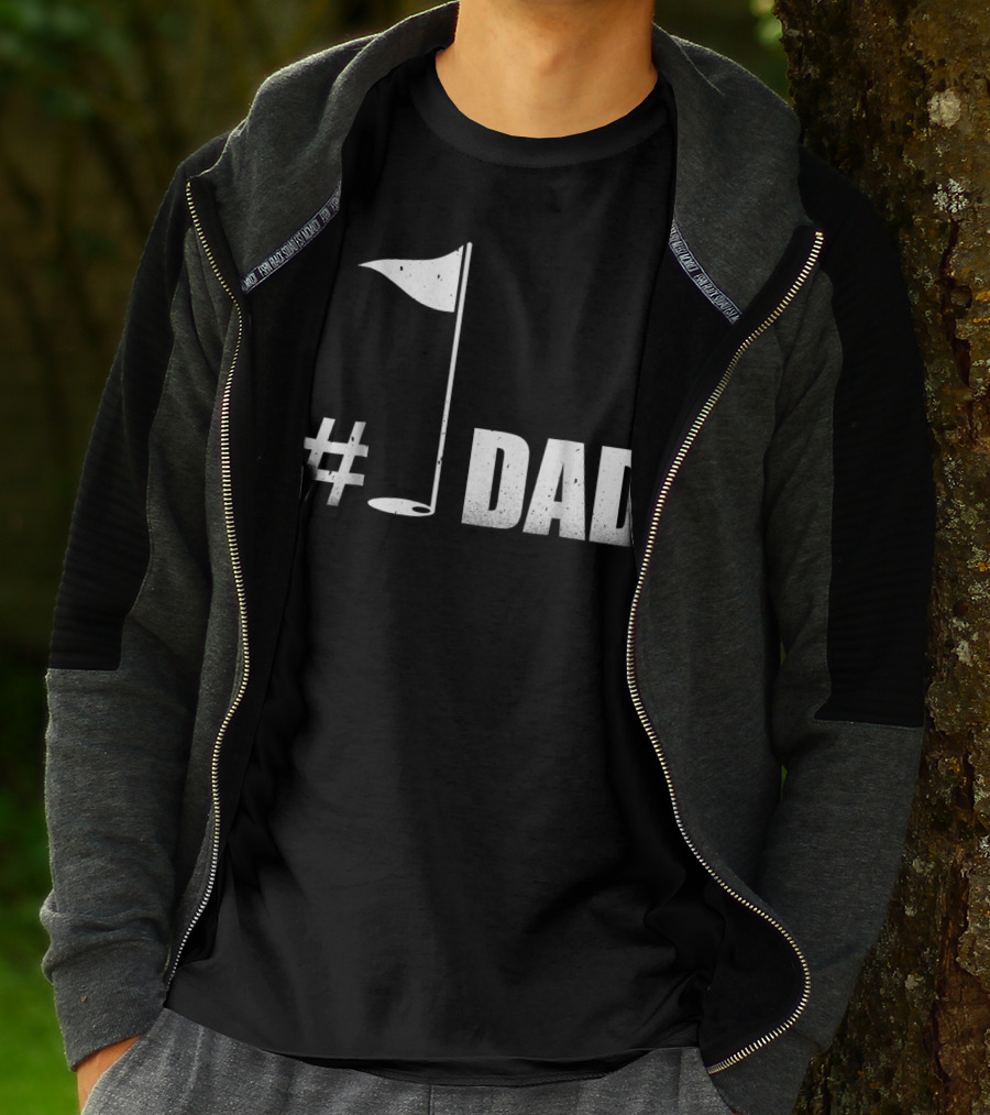 1 Dad Best Dad Father's Day Golf Flag T-Shirt