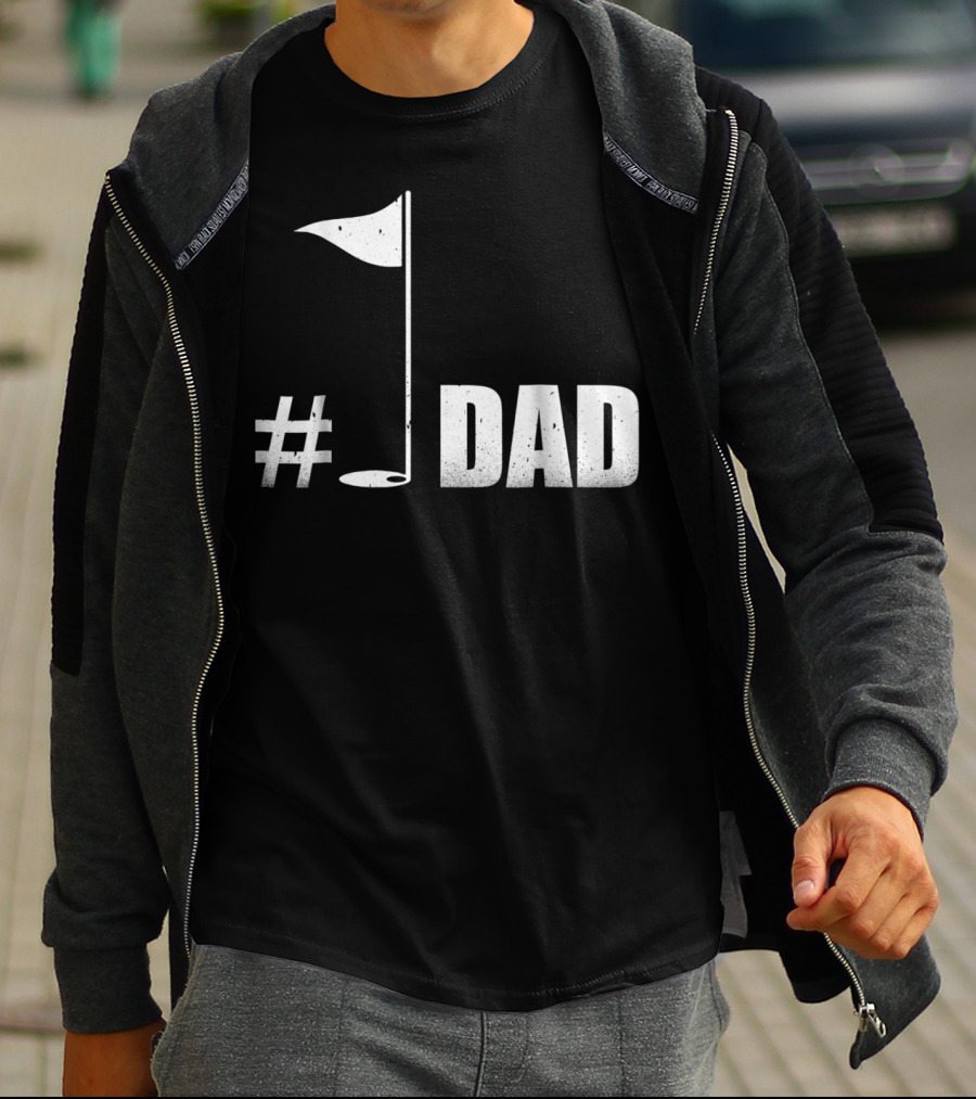 1 Dad Best Dad Father's Day Golf Flag T-Shirt