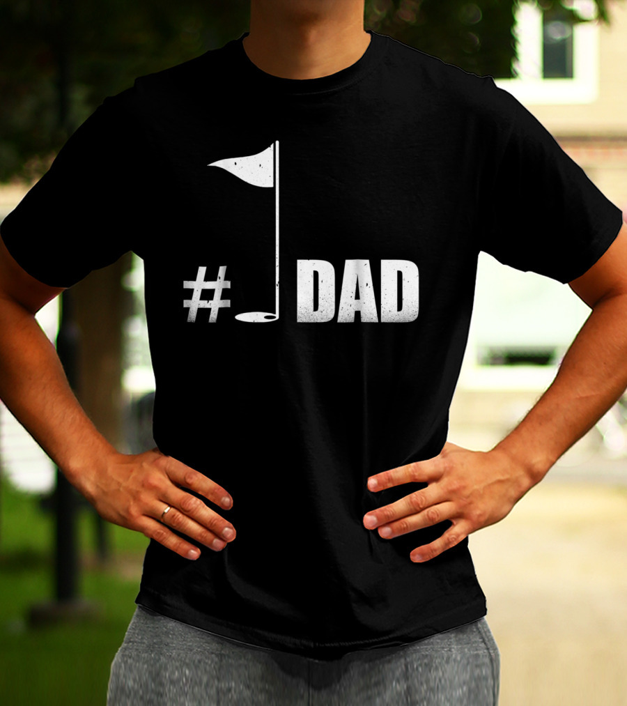 1 Dad Best Dad Father's Day Golf Flag T-Shirt