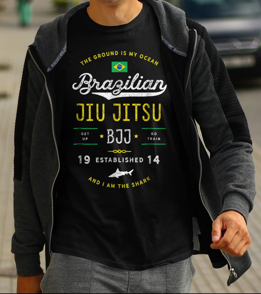 Brazilian Jiu Jitsu BJJ Established 1914 The Ground Is My Ocean And I Am The Shark T-Shirt