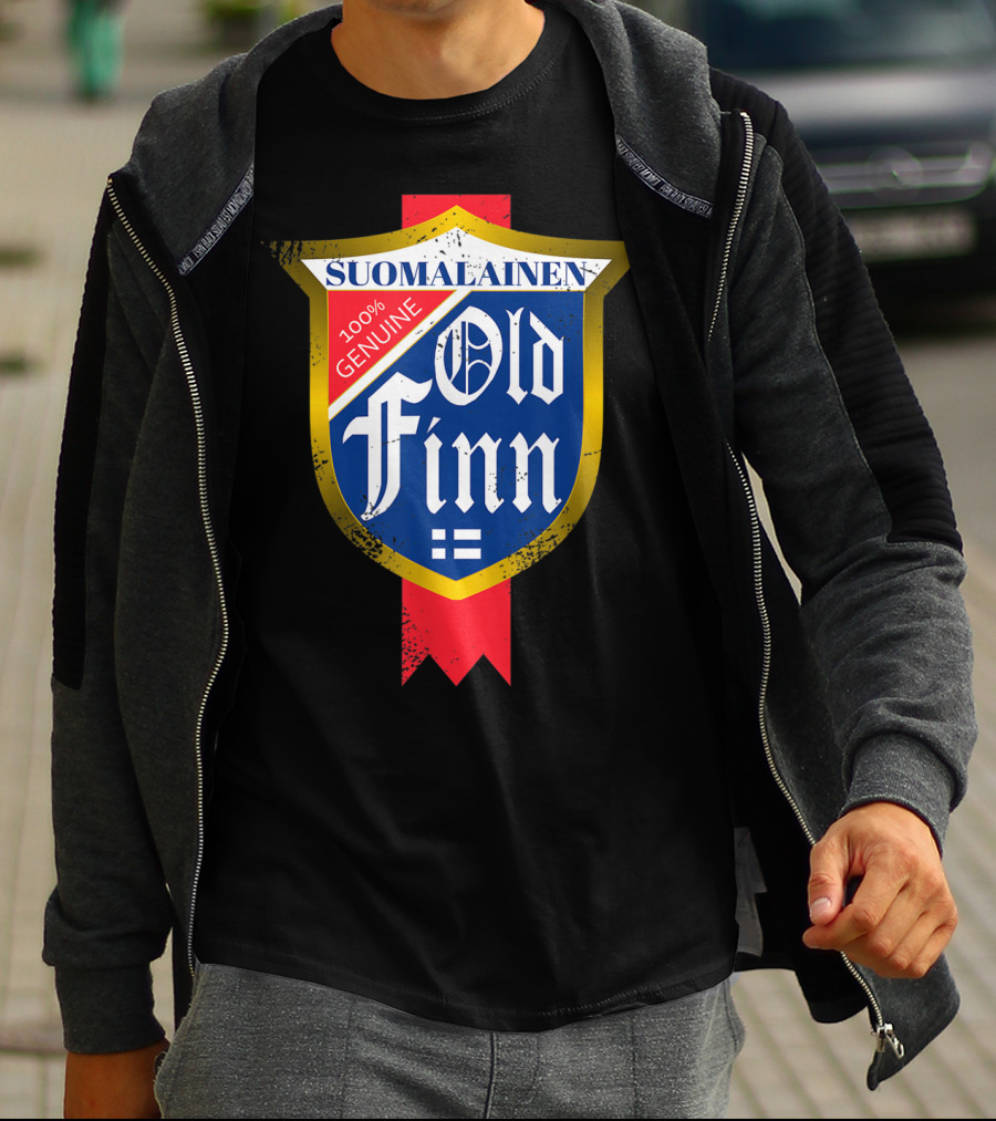 Suomalainen Old Finn 100% Genuine Vintage Beer Label Classic Sisu Finnish T-Shirt