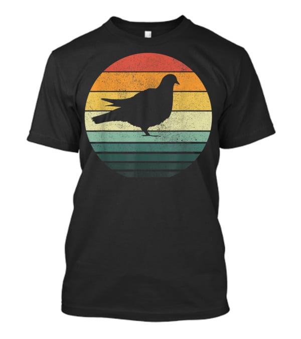 Pigeon Silhouette Vintage 70s Sunset Animal Natur Retro T-Shirt