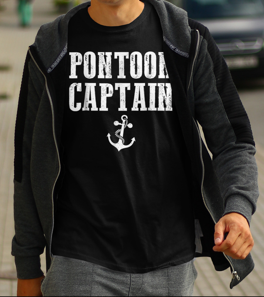 Pontoon Captain Nautical Anchor T-Shirt