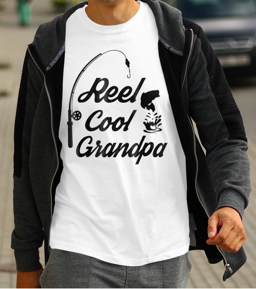 Reel Cool Grandpa Fishing Rod And Fish Catch T-Shirt