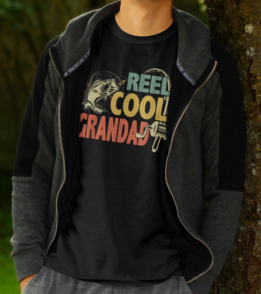Reel Cool Grandad Retro Vintage Fishing T-Shirt