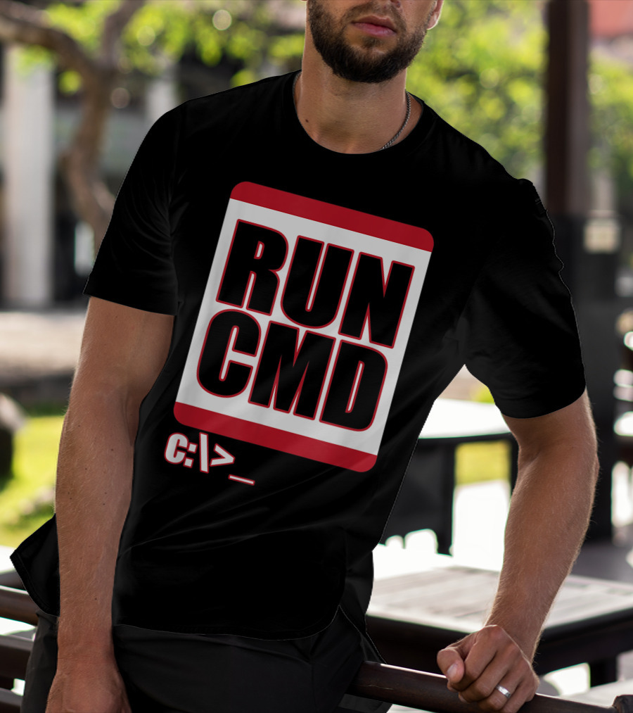 RUN CMD C:\> Funny Computer Science Nerd Coder T-Shirt