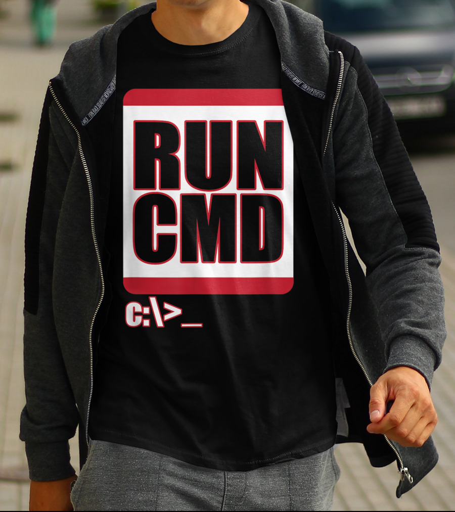 RUN CMD C:\> Funny Computer Science Nerd Coder T-Shirt