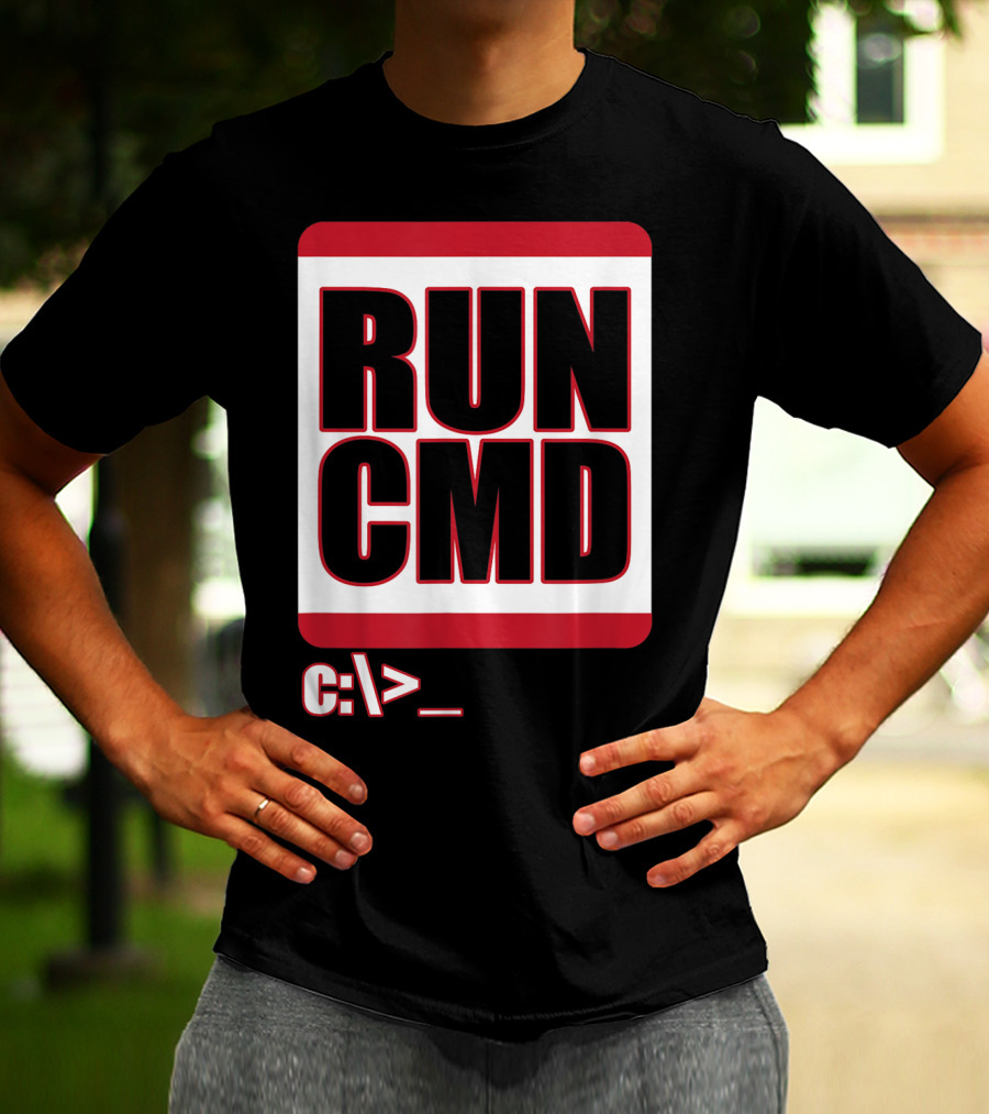 RUN CMD C:\> Funny Computer Science Nerd Coder T-Shirt