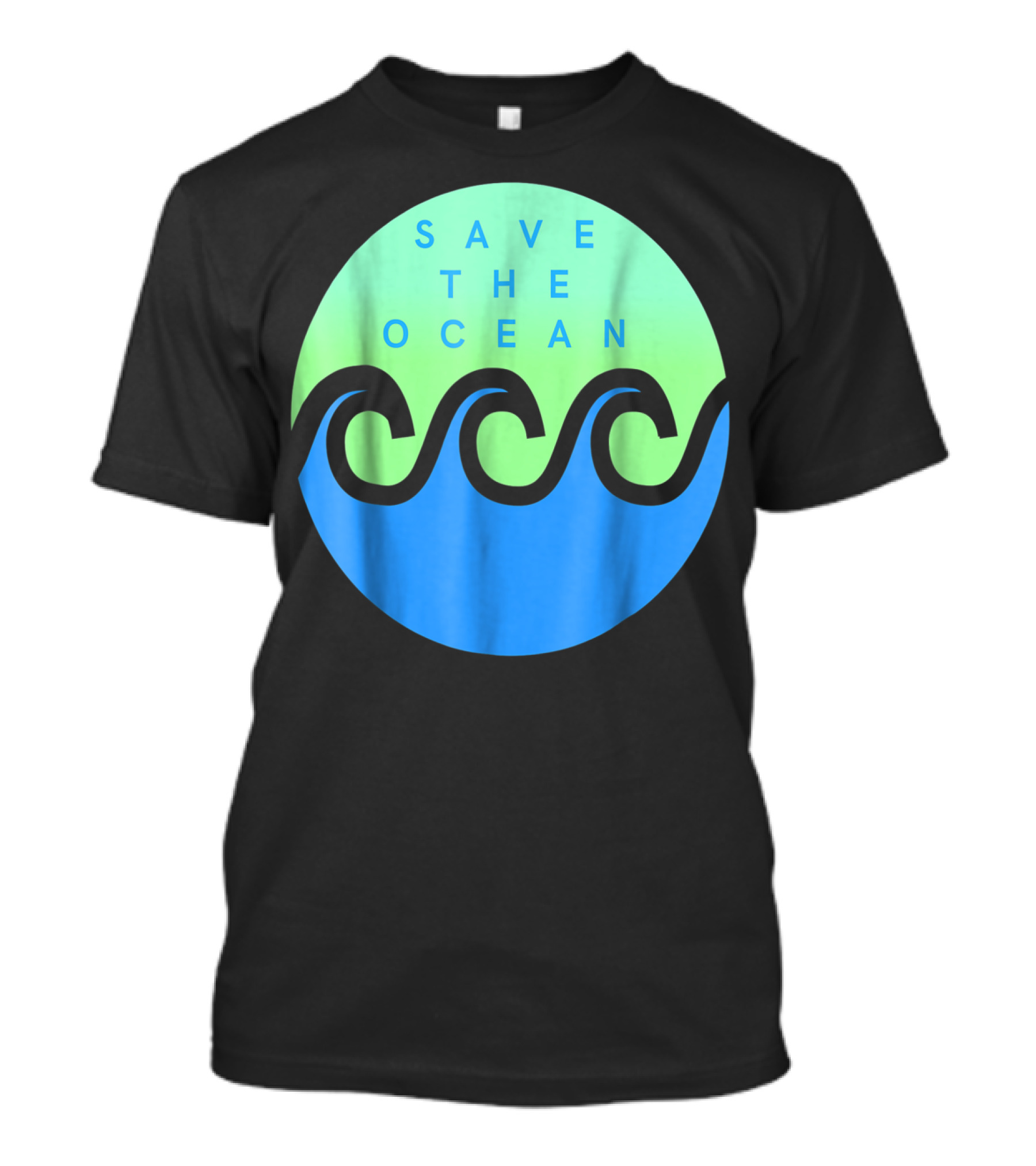 Save The Ocean Stop The Pollution Of Our Seas Waves Circle T-Shirt