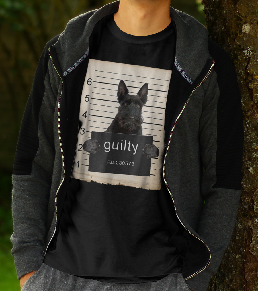 Scottish Terrier Mugshot Guilty Dog P.D. 230573 T-Shirt