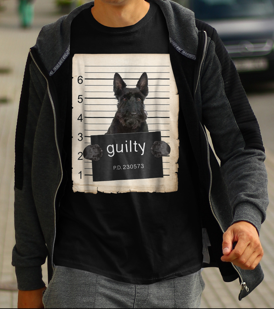 Scottish Terrier Mugshot Guilty Dog P.D. 230573 T-Shirt
