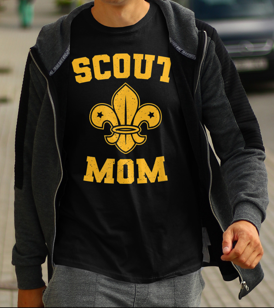 Scout Mom Scout Scouting Member Supporter Fleur-de-Lis T-Shirt
