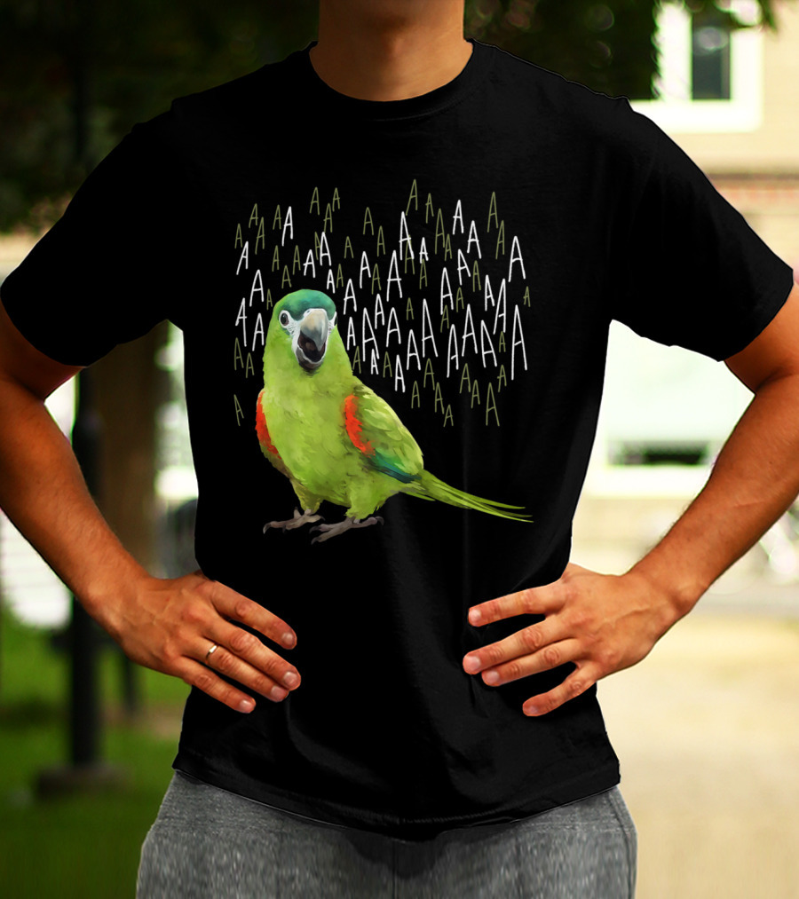 Screaming Hahn's Macaw AAAA Repeated Green And Red Parrot T-Shirt
