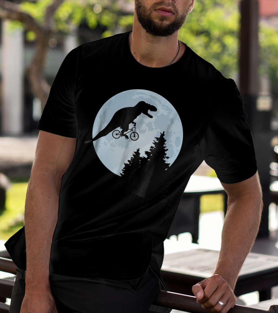 T Rex Bicycle Moon Ride For Funny Rex Lovers T-Shirt