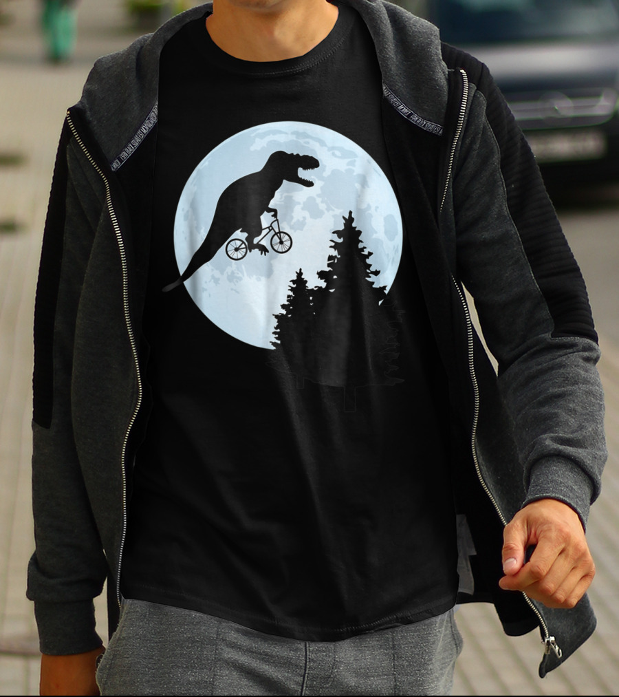 T Rex Bicycle Moon Ride For Funny Rex Lovers T-Shirt