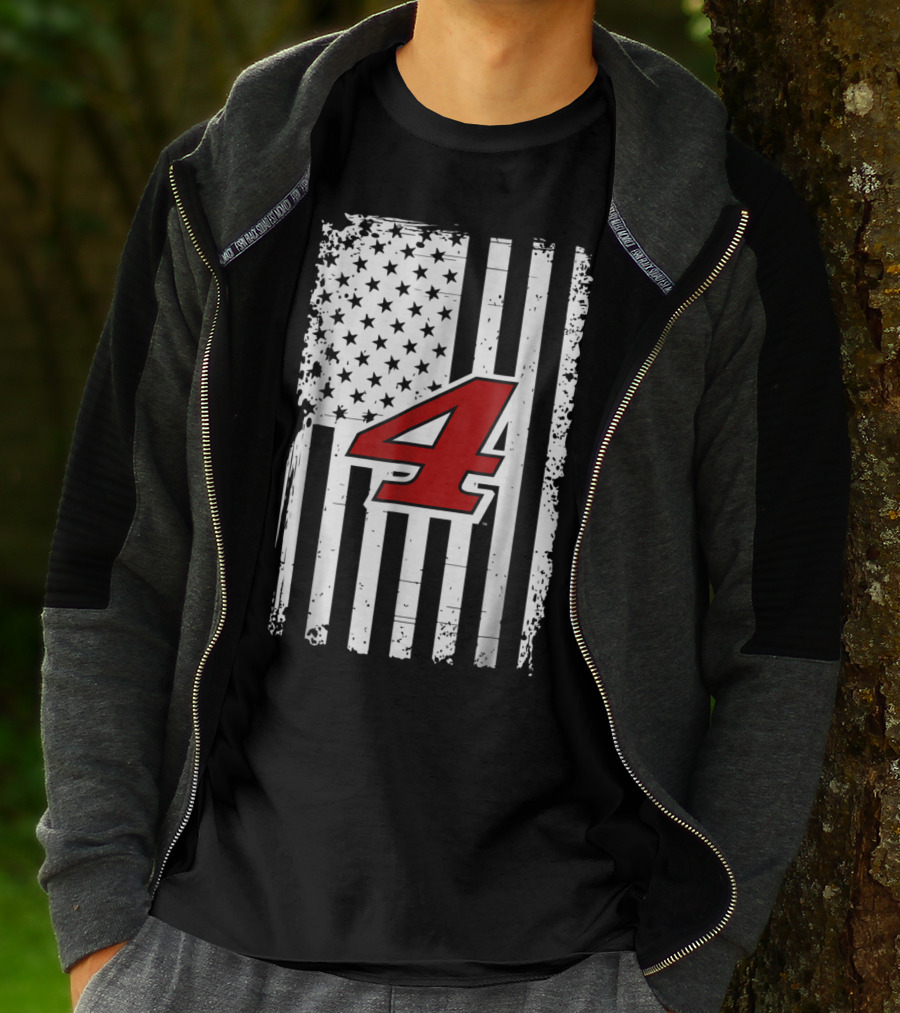Kevin Harvick Number 4 American Flag T-Shirt