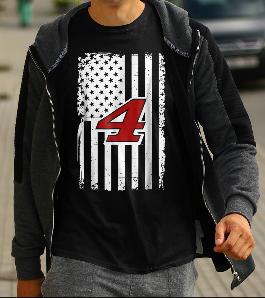 Kevin Harvick Number 4 American Flag T-Shirt