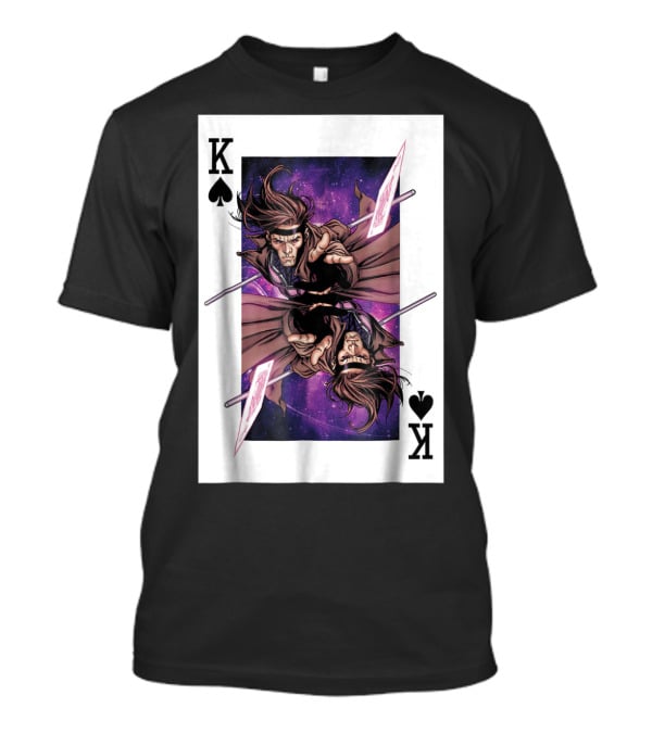Marvel X Men Gambit King Of Spades Playing Card Character T-Shirt