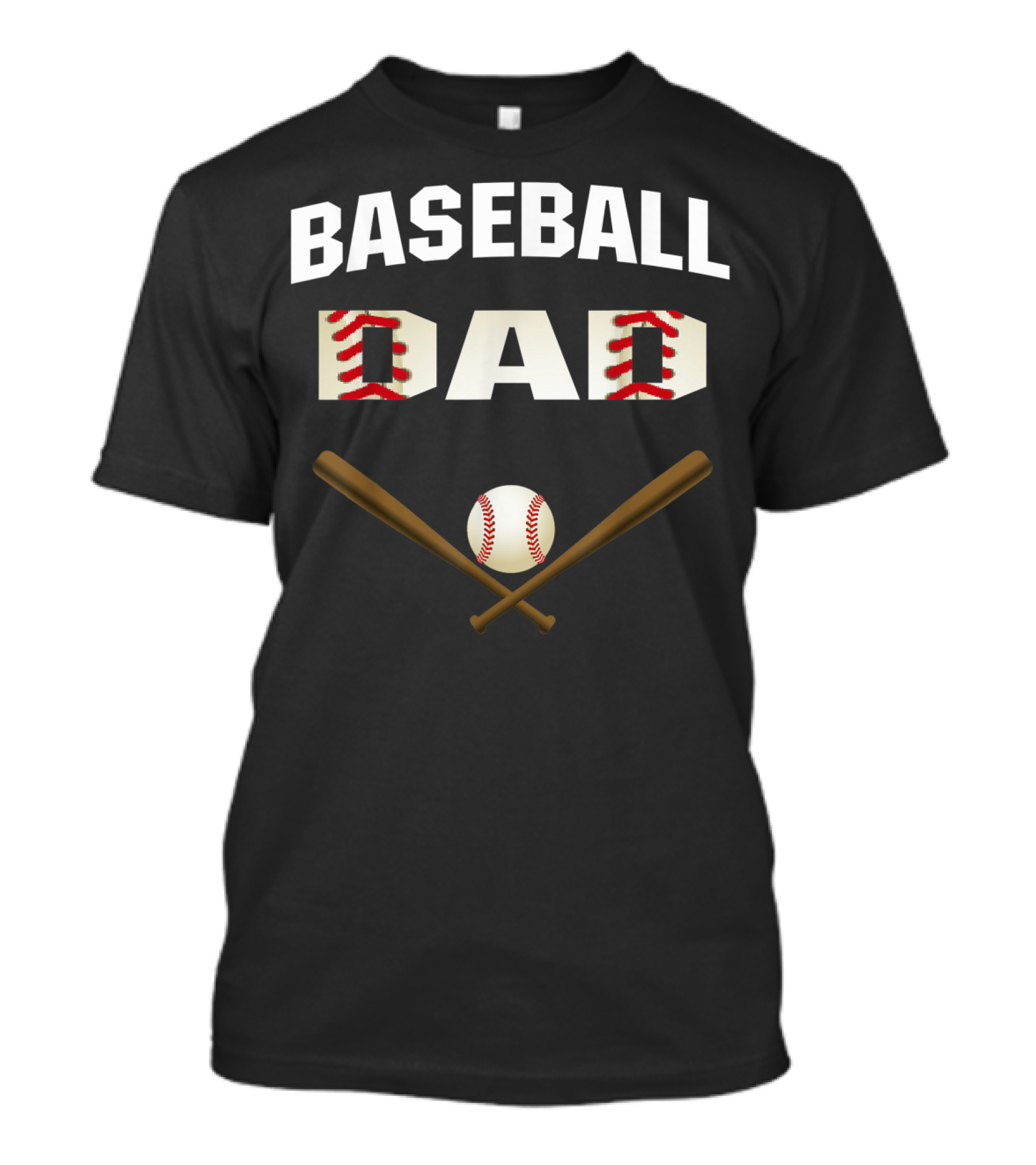 Baseball Dad Best With Crossed Bats And Ball T-Shirt
