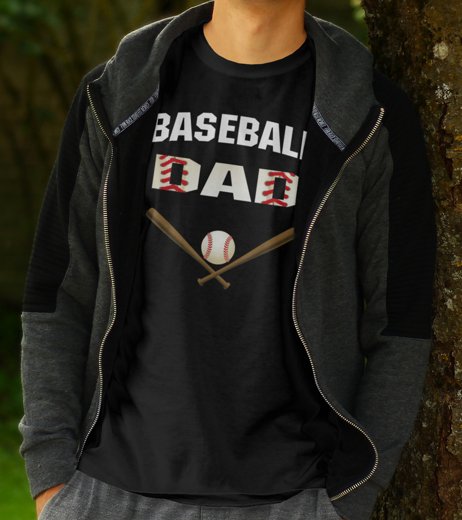 Baseball Dad Best With Crossed Bats And Ball T-Shirt