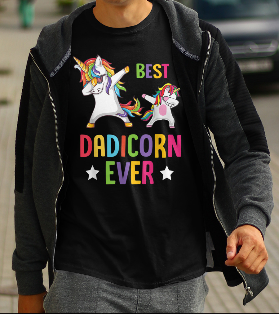 Best Dadicorn Ever Dabbing Unicorn Dad Father T-Shirt