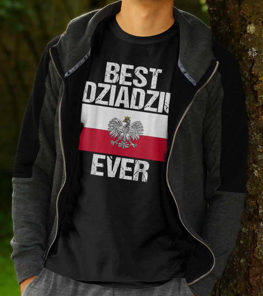 Best Dziadziu Ever Polish Flag With Eagle Emblem T-Shirt