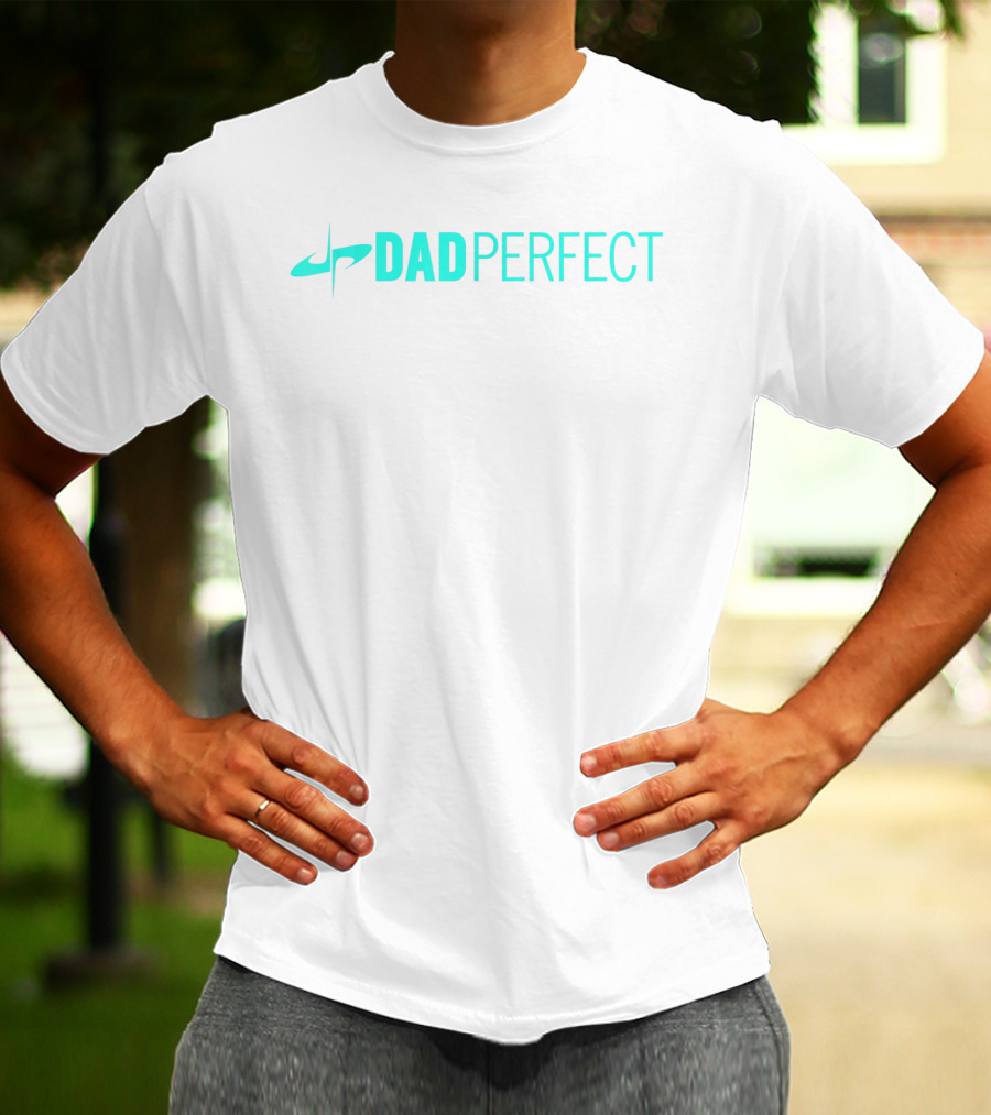 Dad Perfect Teal Color Text Mens Fathers Day T-Shirt