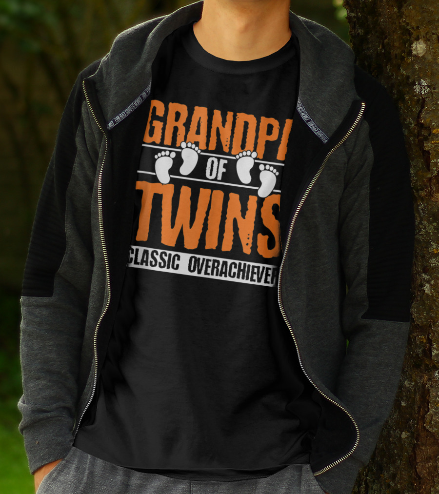Grandpa Of Twins Classic Overachiever T-Shirt