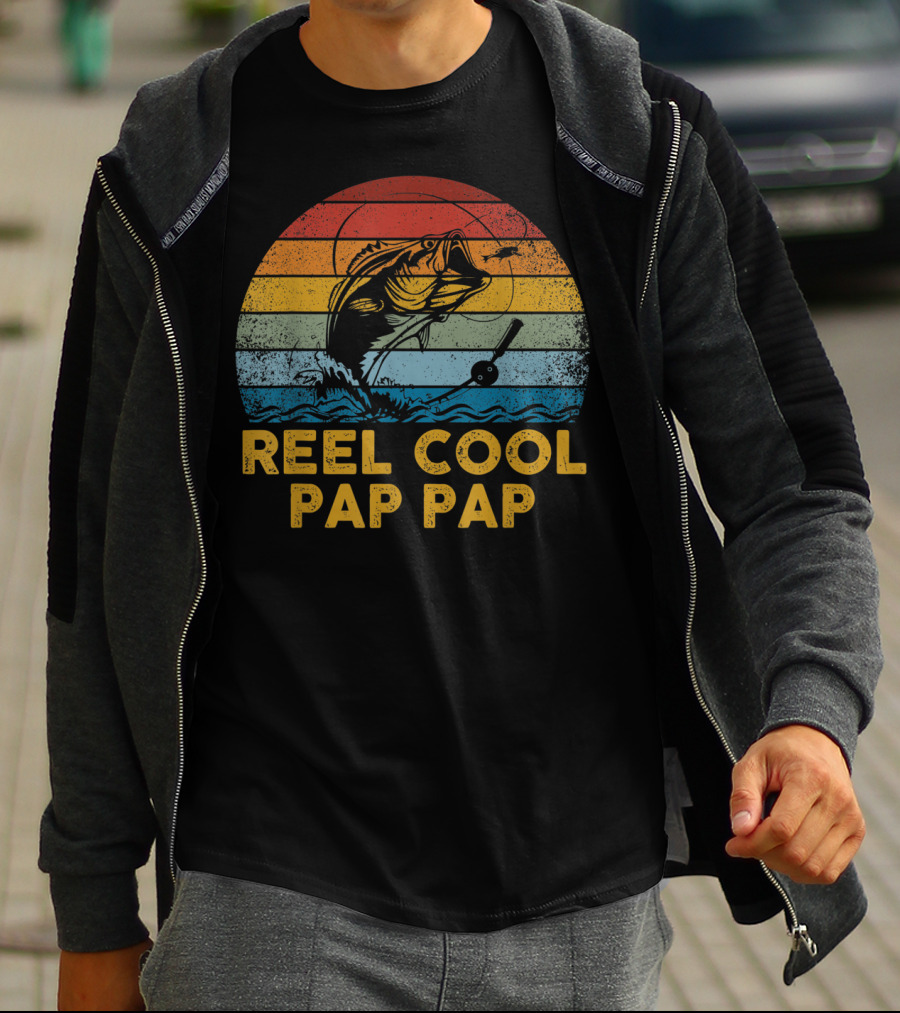 Reel Cool Pap Pap Retro Vintage Fishing T-Shirt